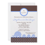 5x7 TRIPLETS Mod Elephant Baby Shower Invitation
