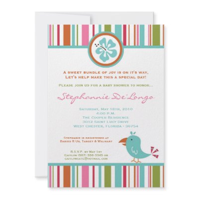 5x7 Tropical Toucan Bird Baby Shower Invitation by AnnLeeDesigns