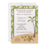 5x7 Tropical Turtle Mama TRIPLET Shower Invitation