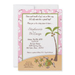 5x7 Tropical Turtle Mama TRIPLET Shower Invitation