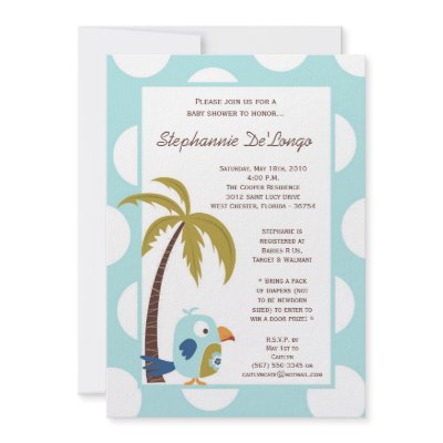 5x7 TropicalHawaiian Toucan Baby Shower Invitation by AnnLeeDesigns