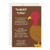 5x7 Turkey Food Thanksgiving Party Invitation