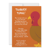 5x7 Turkey Food Thanksgiving Party Invitation
