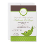 5x7 TWIN Boy Girl Peas Pod Baby Shower Invitation