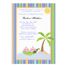 5x7 TWIN Sweetpea in Pod Baby Shower Invitation