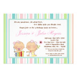 5x7 TWINS Girl Girly Birthday Party Invitation