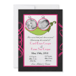 5x7  Twins Pea in a Pod  PHOTO Birth Announcement