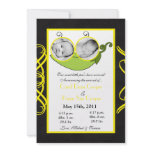 5x7  Twins Pea in a Pod  PHOTO Birth Announcement