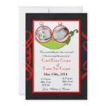 5x7  Twins Pea in a Pod  PHOTO Birth Announcement