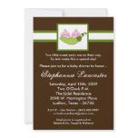 5x7 TWINS Sweet Pea in Pod Baby Shower Invitation