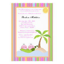 5x7 TWINS Sweetpea in Pod Baby Shower Invitation