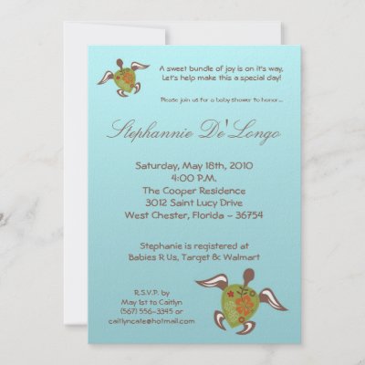 Order Baby Shower Invitations Online on 5x7 Under The Sea Turtle Baby Shower Invitation By Annleedesigns