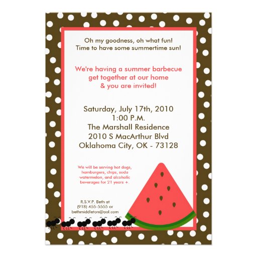 summer picnic invitations