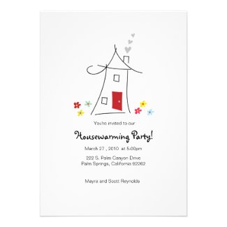 5x7 Whimsical Housewarming Party Personalized Invitation