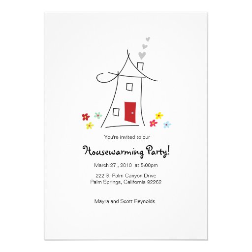 5x7 Whimsical Housewarming Party Personalized Invitation