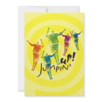 5x7 Yellow Jumpin" Up! Invitation