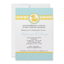 5x7 Yellow Rubber Ducky Baby Shower Invitation