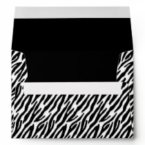 5x7 Zebra Print Outside Black Inside Envelope