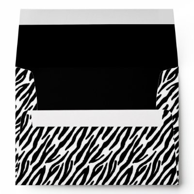 5x7 Zebra Print Outside Black Inside Envelope by AnnLeeDesigns