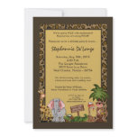 5x7 Zoo Safari Giraffe Monk Birthday Invitation