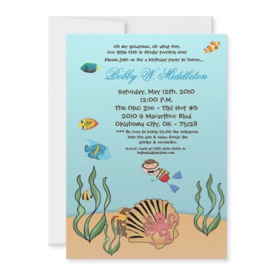 5x7Boy Under the Sea  Birthday Party Invitation by thepapergenius
