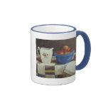 6044 Bowl of Peaches & Pitcher on Quilt Mug