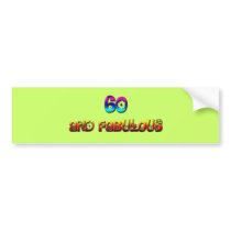 60 and fab rainbow bumper sticker