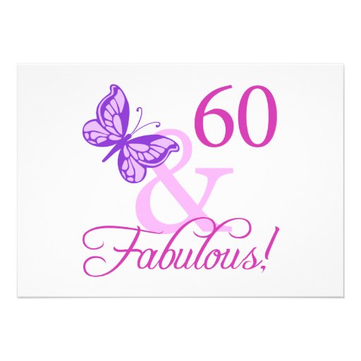 60 And Fabulous Birthday Gifts (Plum) Invite
