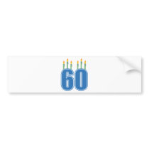 60 Birthday Candles (Blue / Green) bumper stickers