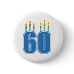 60 Birthday Candles (Blue / Green) Buttons