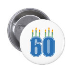 60 Birthday Candles (Blue / Green) Buttons