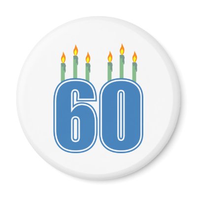 60 Birthday Candles (Blue / Green) Magnet by LushLaundry