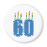 60 Birthday Candles (Blue / Green) magnets