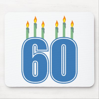 60 Birthday Candles (Blue / Green) Mousepad by LushLaundry
