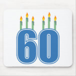 60 Birthday Candles (Blue / Green) mousepads