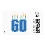 60 Birthday Candles (Blue / Green) postage