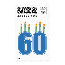 60 Birthday Candles (Blue / Green) Postage