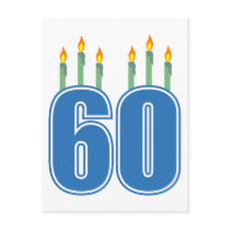 60 Birthday Candles (Blue / Green) postcards