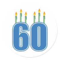 60 Birthday Candles (Blue / Green) stickers