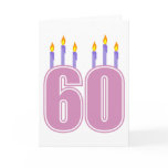 60 Birthday Candles (Pink / Purple) Greeting Card
