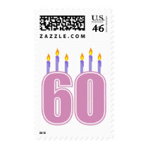 60 Birthday Candles (Pink / Purple) Postage