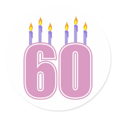 60 Birthday Candles (Pink / Purple) Stickers by LushLaundry