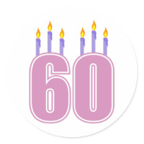 60 Birthday Candles (Pink / Purple) stickers