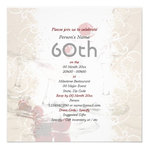 60 Birthday celebration party major CUSTOMIZE Custom Invitation