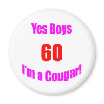 60 Cougar Birthday Fridge Magnets