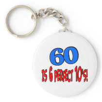60 is 6 perfect 10's (BLUE) Keychain