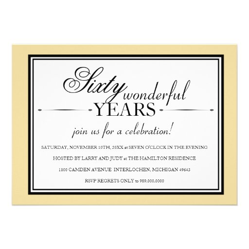 60 Year Anniversary Party Invitation