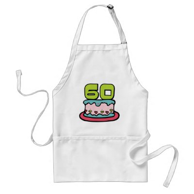 60 Year Old Birthday Cake aprons