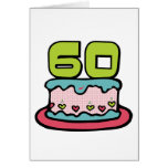 60 Year Old Birthday Cake Greeting Cards