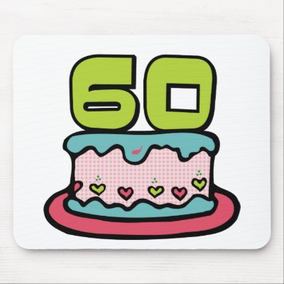 60 Year Old Birthday Cake mousepads